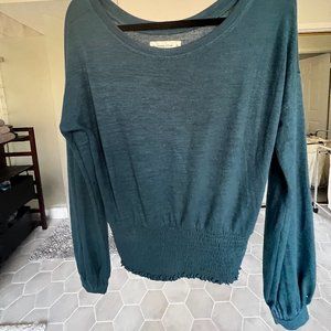 Abercrombie & Fitch Soft A&F Cozy Blue Top Sz M